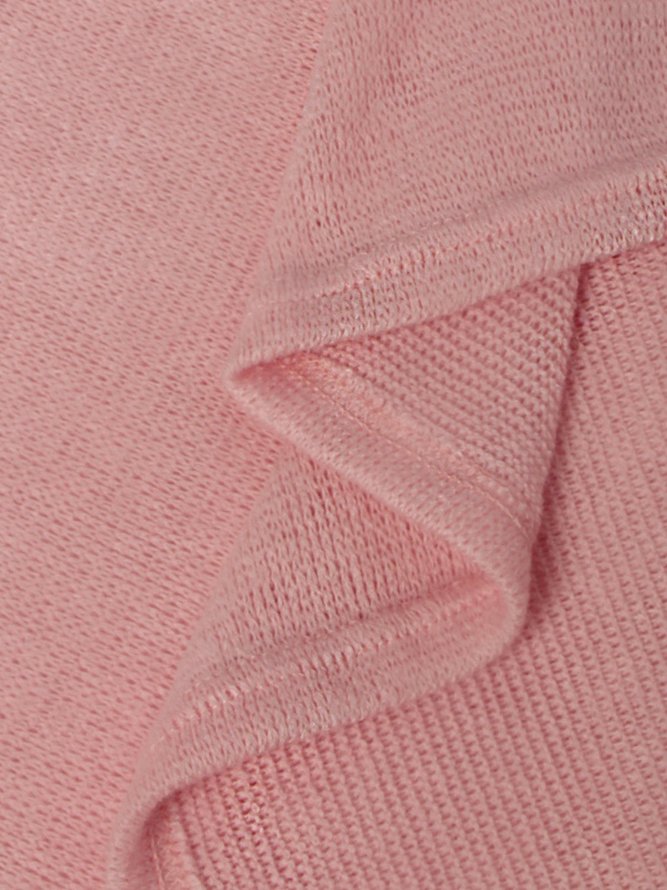 Fluffy Zipper Long Sleeve Casual H-line Sweater